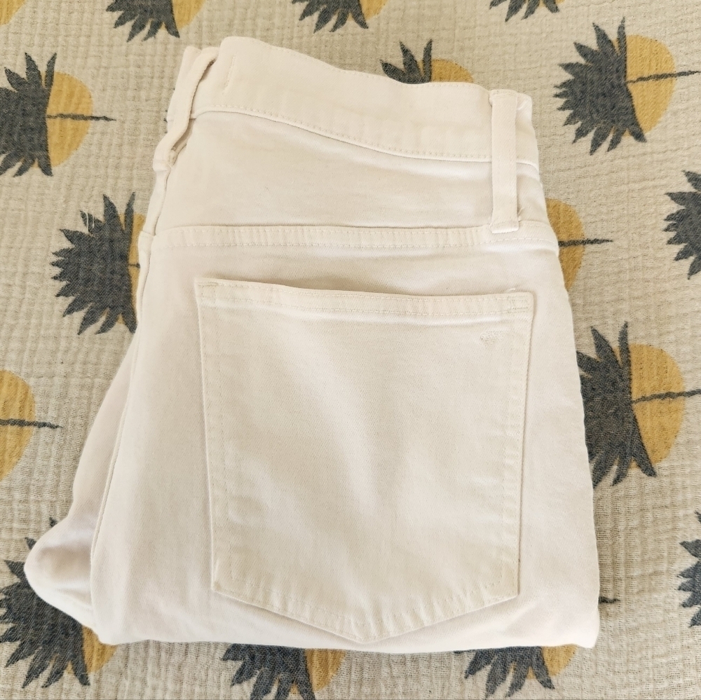 Madewell The Perfect Vintage Jean Womens Size 28 White High Rise Stretch Fray